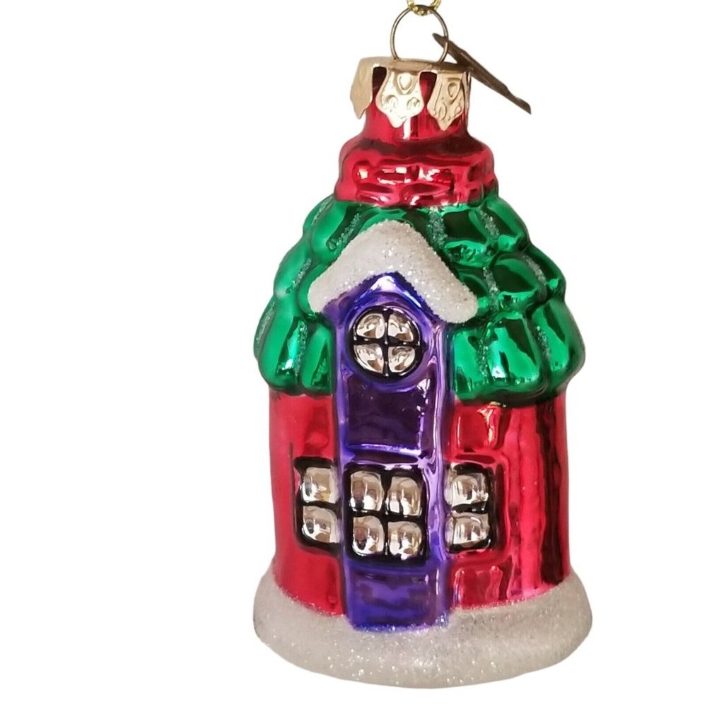 Vintage Blown Glass Orament Thomas Pacconi Christmas Church House Holiday 2003